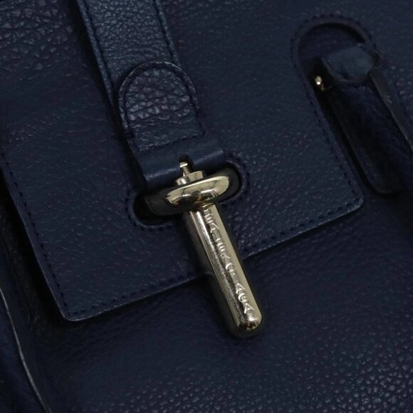 BALENCIAGA Tube Round Hand Bag Leather Navy Auth ki4912V - Picture 4 of 16